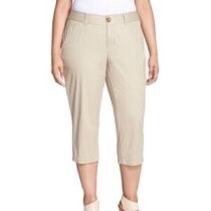 NWT 18W Plus Size Tan Oxford Capri Pants Nordstrom